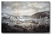 Gravures de Turner à Lillebonne 1825. Cette gravure de Turner symbolise le regard que pouvaient avoir les artistes sur les paysages de campagne