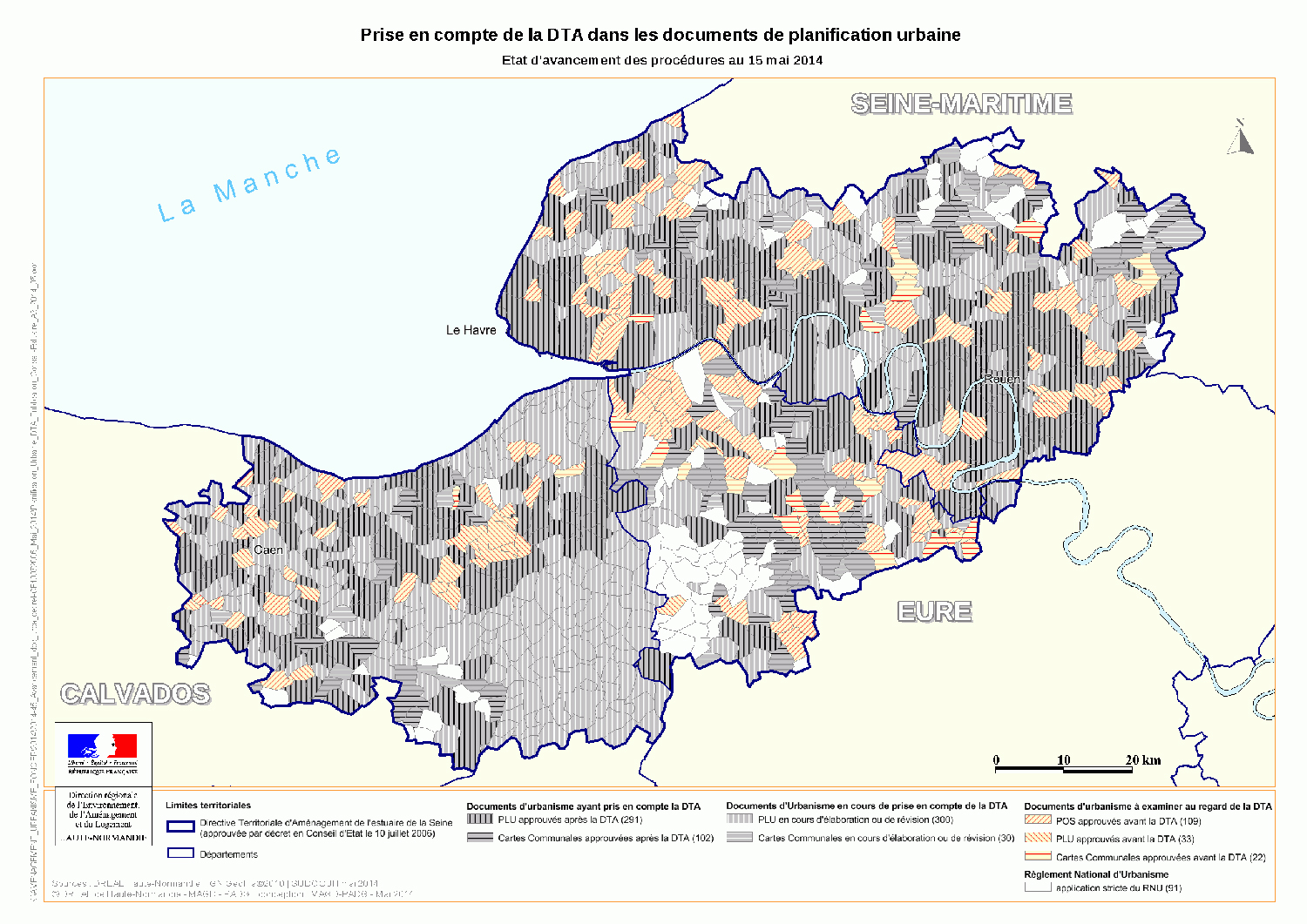 Carte DTA-PLU Bilan quinquennal 2014