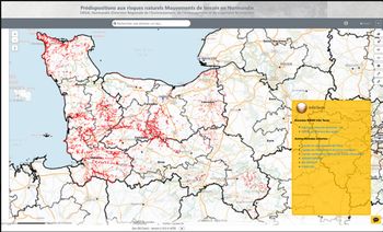 Carte des terrains prédisposés aux chutes de blocs