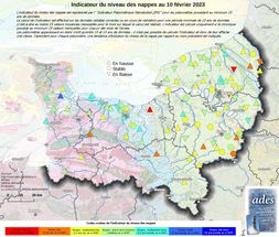 Carte de suivi des nappes au 10 février 2023