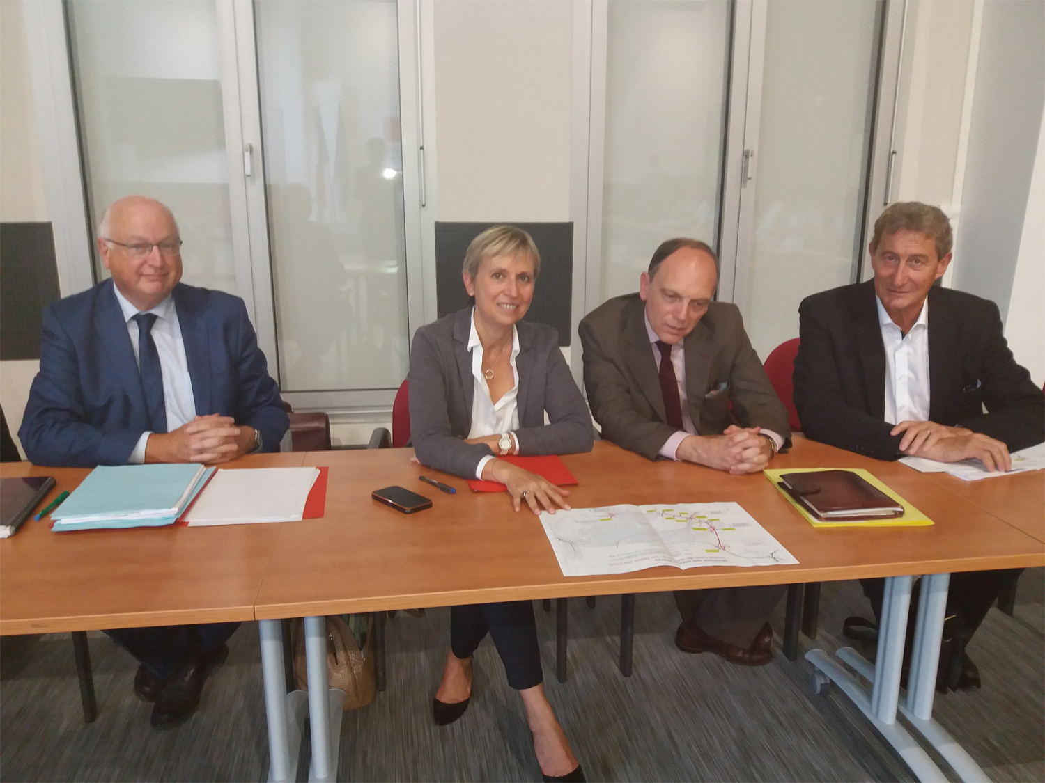 De gauche à droite : Patrick BERG, Fabienne BUCCIO, Thierry COUDERT et Sylvain BOREGGIO