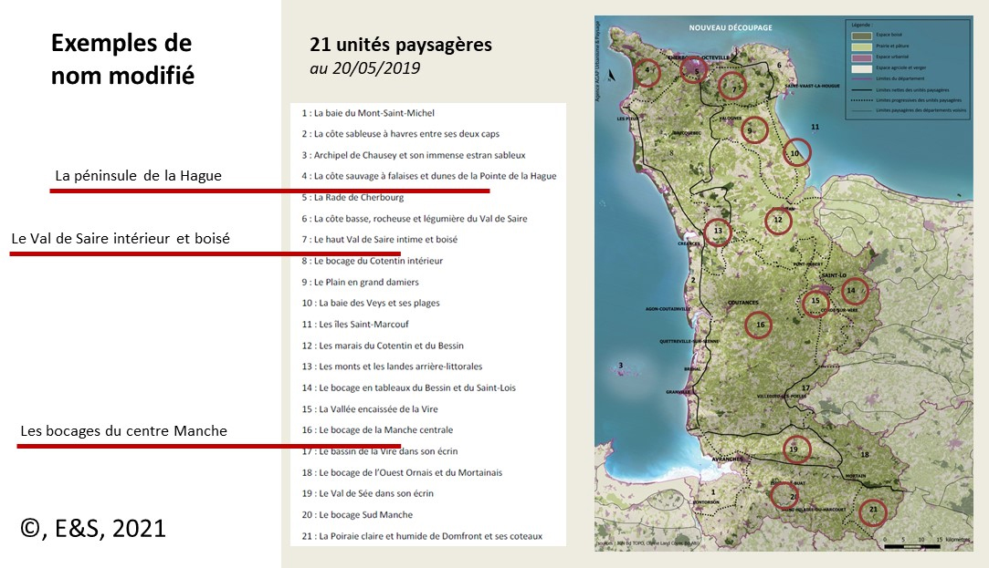 Dénomination des unités paysagères