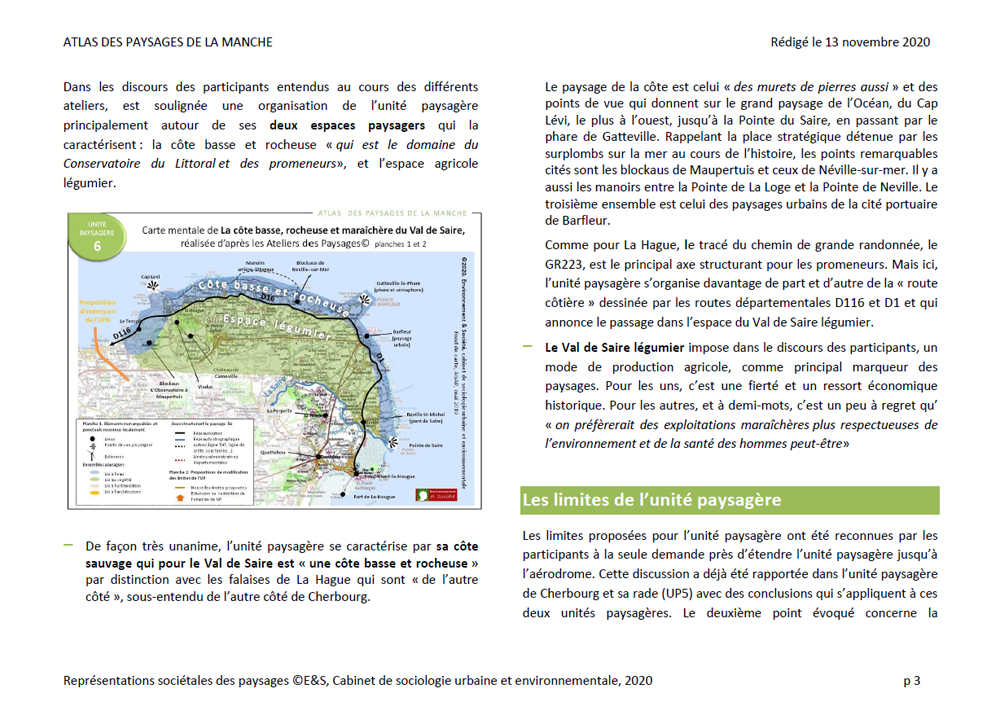 Exemple de restitution des Ateliers des Paysages