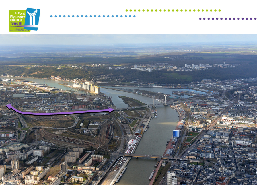 Travaux d’aménagement des accès définitifs du Pont Flaubert à Rouen