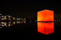Cube représentant 1 tonne de CO2, exposition temporaire organisée à l’occasion de la COP15 à Copenhague