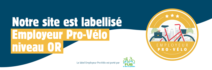 Bandeau - Notre site est labellisé employeur Pro-Vélo niveau or