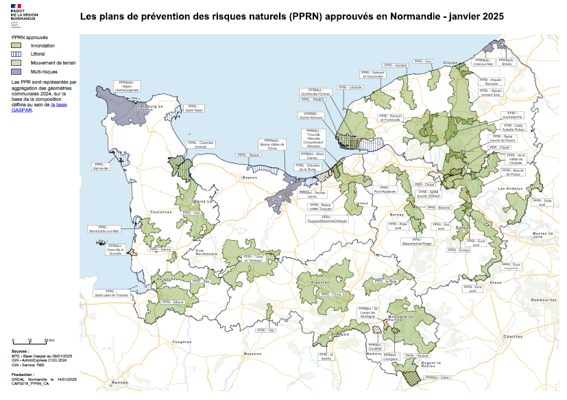 Plans de prévention des risques naturels (PPRN) approuvés en Normandie Plans de prévention des risques naturels (PPRN) approuvés en Normandie