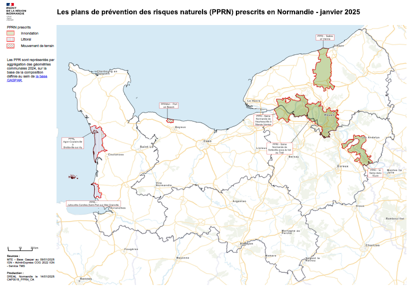 Plans de prévention des risques naturels (PPRN) prescrits en Normandie Plans de prévention des risques naturels (PPRN) prescrits en Normandie
