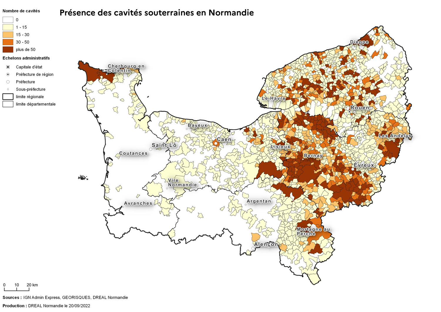 Présence des cavités souterraines en Normandie | DREAL Normandie