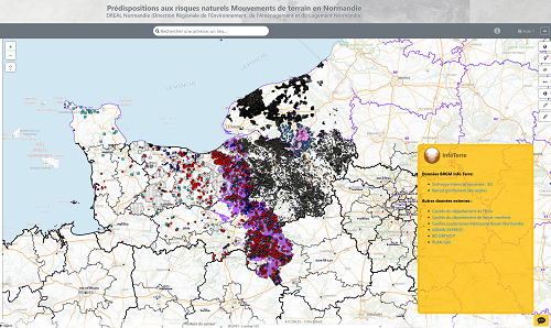 Carte des cavités en Normandie