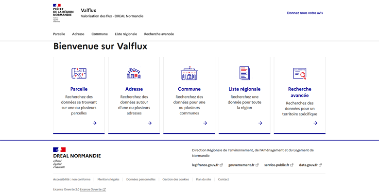 La nouvelle interface de diffusion de la connaissance territorialisée appelée « Valflux » est accessible à tous depuis le site internet de la DREAL Normandie