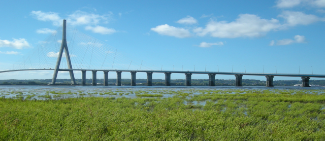Estuaire de la Seine au niveau du pont de Normandie
